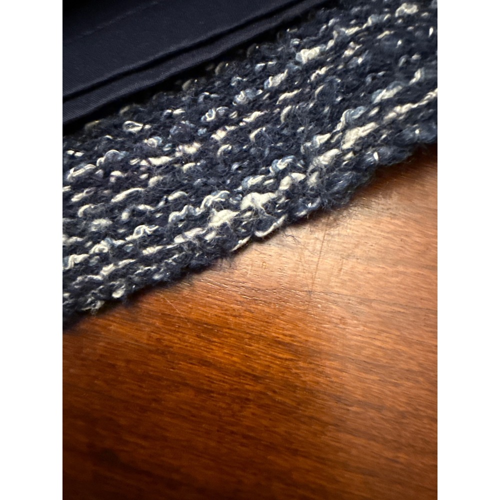 Banana Republic sheath dress 8 navy tweed lined sleeveless Italian cotton blend - Picture 15 of 16